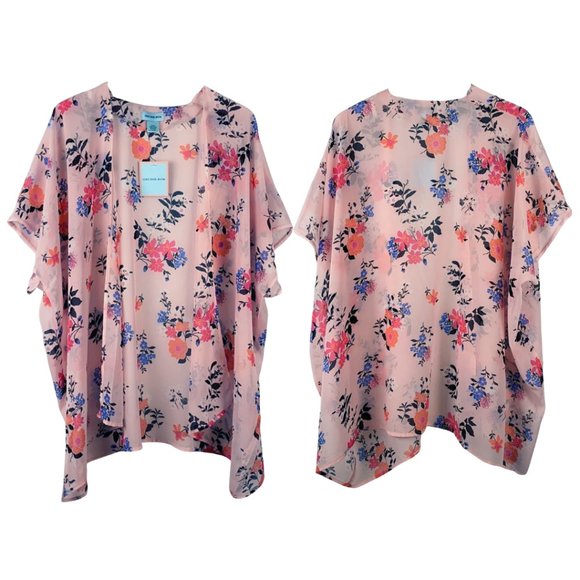 Orchid Row Floral Printed Chiffon Kimono - Picture 2 of 10